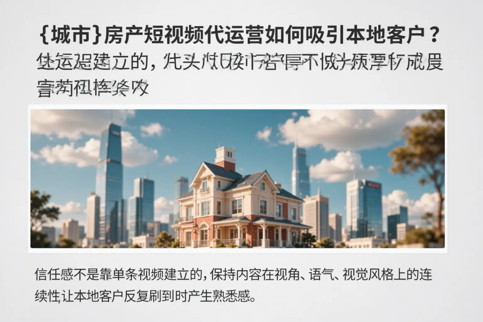龙口房产短视频代运营如何吸引本地客户？